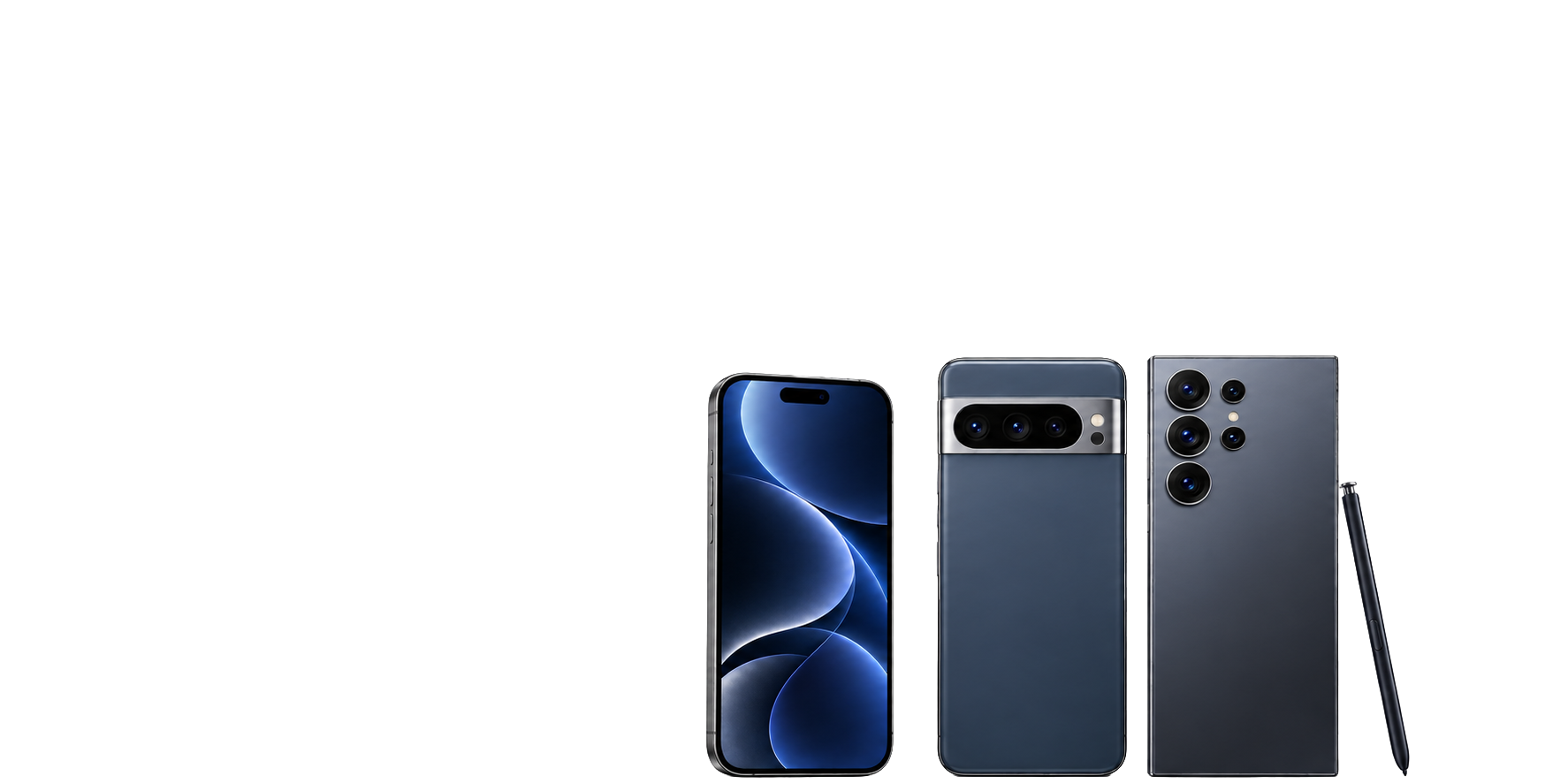 Smartphones van Apple, Google en Samsung uit de Essecshop