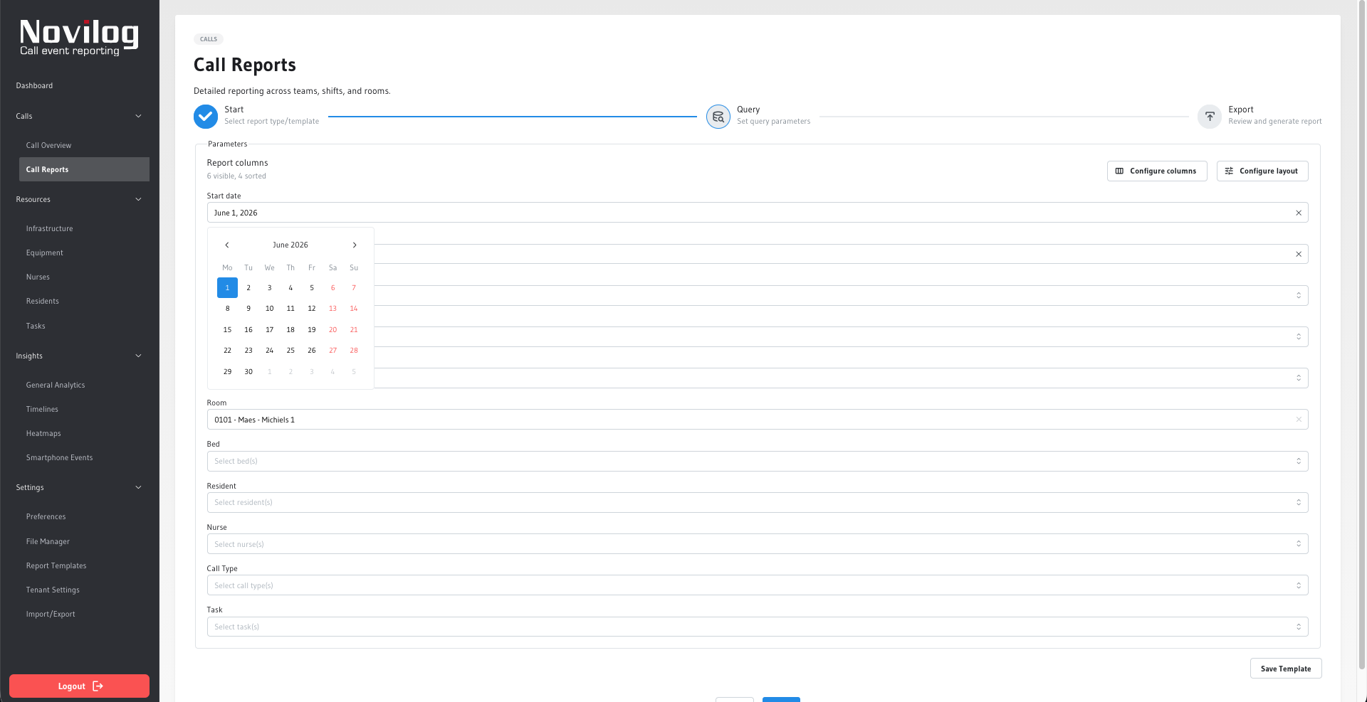 PDF rapport in Novilog 3.0